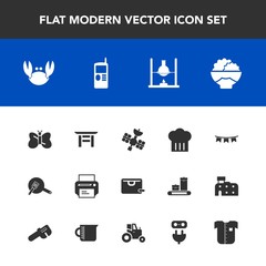 Modern, simple vector icon set with , celebration, travel, fresh, background, beauty, phone, insect, shrine, kitchen, printer, sale, equipment, crab, research, telephone, technology, grain, food icons