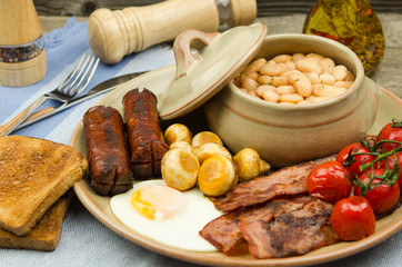 Traditional full English breakfast