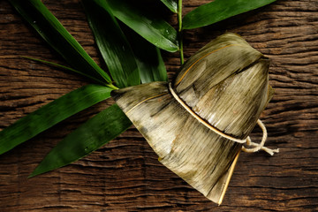 Zongzi or Traditional Chinese Sticky Rice Dumplings.