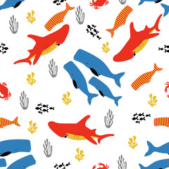 Obraz premium pattern with fish and coral