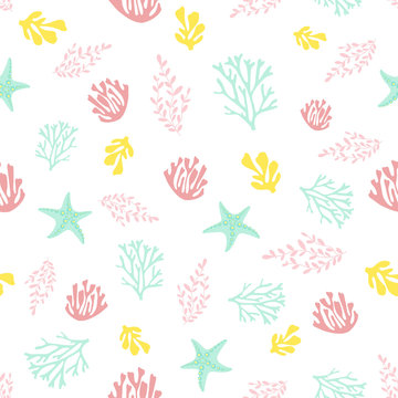 seamless pattern with coral