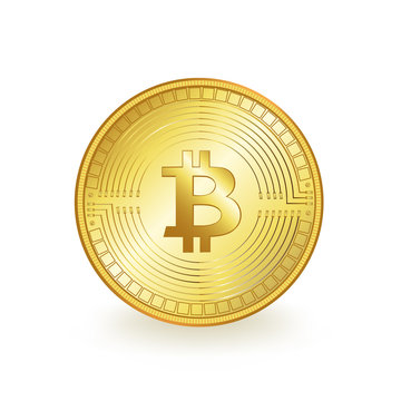Bitcoin Cryptocurrency Golden Coin Isolated