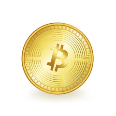 Bitcoin Private Cryptocurrency Golden Coin Isolated