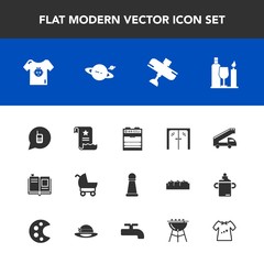 Modern, simple vector icon set with file, oven, piece, entrance, paper, stroller, call, document, child, office, chess, game, literature, drink, book, communication, carriage, textbook, phone icons