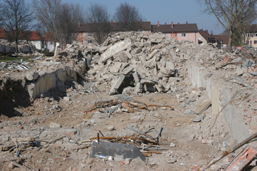 Bauschutt von einem Hausabbruch