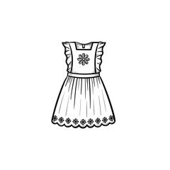 Baby girl dress hand drawn outline doodle icon