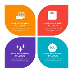 Flat health, science, nature infographic timeline template with floral shape for presentations, advertising, annual reports