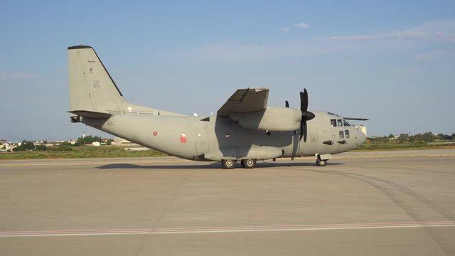 A large Military airplane