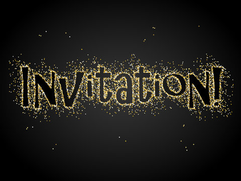 INVITATION Gold Glitter Card