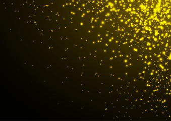 Fototapeta na wymiar Golden glitter sparkling light bokeh abstract background, Christmas and new year festive vector illustration background