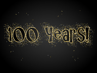 100 YEARS! gold glitter banner