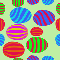 Easter eggs seamless  pattern, stripes, doodles.