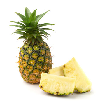 Ripe pineapple is tropical fruit isolated on white background
