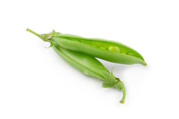 Green fresh Pea isolated on a white background