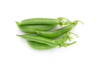 Green fresh Pea isolated on a white background