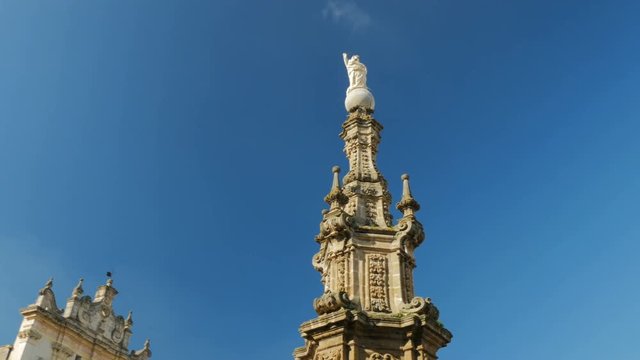 18th century column in Piazza Salandra in Nard&ograve;, in the south of Italy.