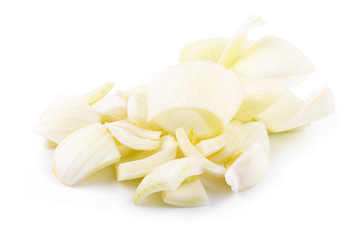 Fresh organic fennel and slice isolated on a white background