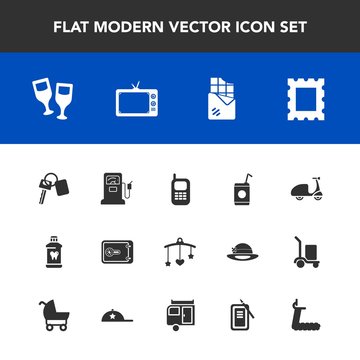 Modern, simple vector icon set with health, care, cold, phone, mobile, auto, old, photo, red, alcohol, money, drink, baby, clean, bar, gasoline, telephone, cycle, automobile, pump, fuel, gas icons