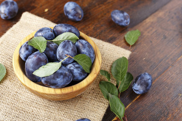 ripe plums in a plate