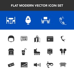 Modern, simple vector icon set with calendar, pin, helmet, location, easter, work, office, business, equipment, fun, fresh, day, worker, fruit, food, furniture, skating, home, chinese, timetable icons