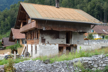 Unwettergeschädigtes Haus