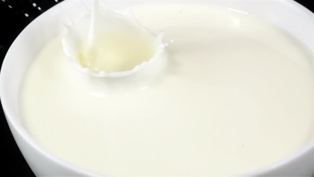Plate with Milk Splash in Super Slow Motion