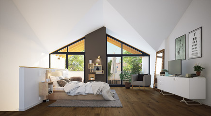 sleeping room in german penthouse apartment