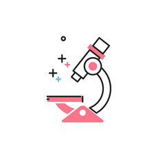 Microscope in flat style. Vector icon