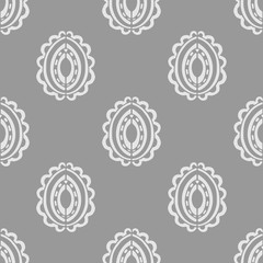 Vector seamless pattern in Scandinavian style with flowers and leaves
