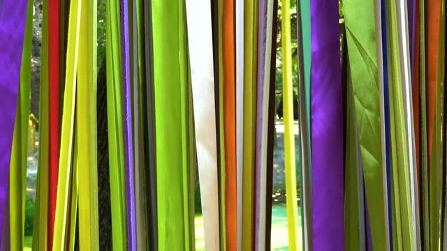 Multicolor ribbons close - up