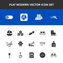 Modern, simple vector icon set with bedroom, bed, alphabet, vehicle, scuba, double, travel, black, mask, real, estate, energy, plane, spaceship, technology, education, sport, departure, makeup icons