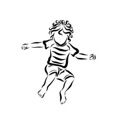 Fototapeta na wymiar Active child, jump, sport and joy