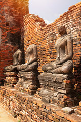 Fototapeta na wymiar Ruins of Buddha statues.
