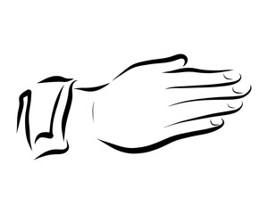 A man's hand stretched for greeting or help