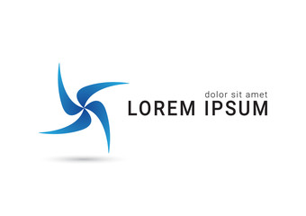 windmill vector logo design template, wave icon, spiral sign, twist symbol, vector illustration