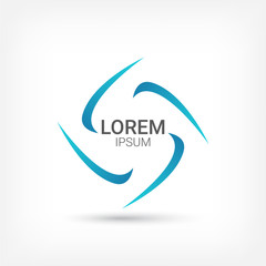 square propeller vector logo design template, curve icon, spiral sign, twist symbol, vector illustration © wisaad