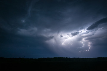 Peals of lightning in the night
