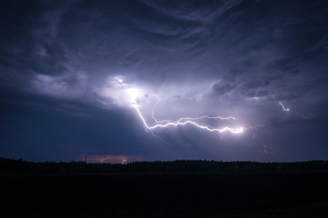 Obraz na płótnie Canvas Peals of lightning in the night