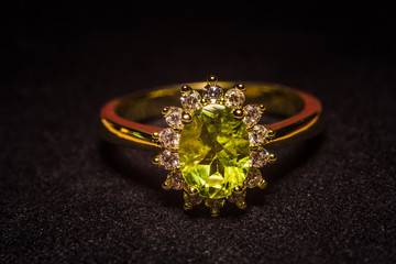 Gold ring with peridot
