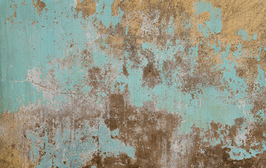 Old and rotten blue concrete wall. Background image.