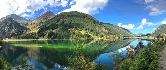 Stunning mountain lake in the Alps