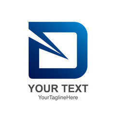 Initial letter D logo design template element colored blue for business and company identity