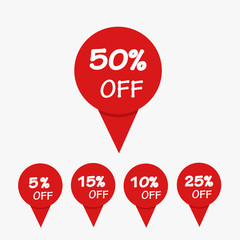 Special offer sale red tag isolated vector illustration. Discount offer price label, symbol for advertising campaign in retail, sale promo marketing, 50% off discount sticker, ad offer on shopping day