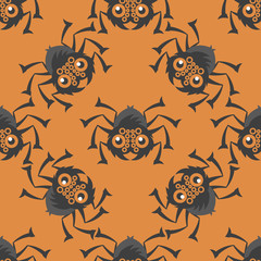 Spiders of Halloween seamless pattern