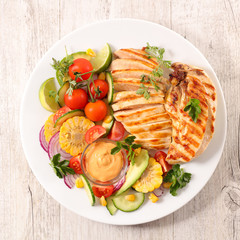 chicken breast fillet and vegetable