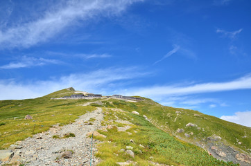 白馬山荘と青空