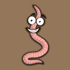 Fototapeta premium Cute cartoon worm.