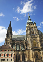 Fototapeta na wymiar St. Vitus cathedral in Prague. Czech Republic