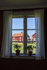 View from a window at the countryside