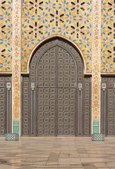 Detail of Decors of Hassan II Mosque in Casablanca Morocco